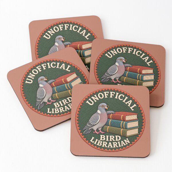 Item preview, Unofficial Bird Librarian Woodpigeon Badge designed and sold by ChirpInc.