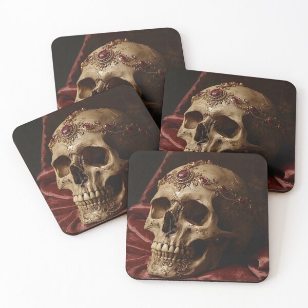 Item preview, Baroque Memento Mori Gem Encrusted Skull Fine Art designed and sold by VintageManiac.