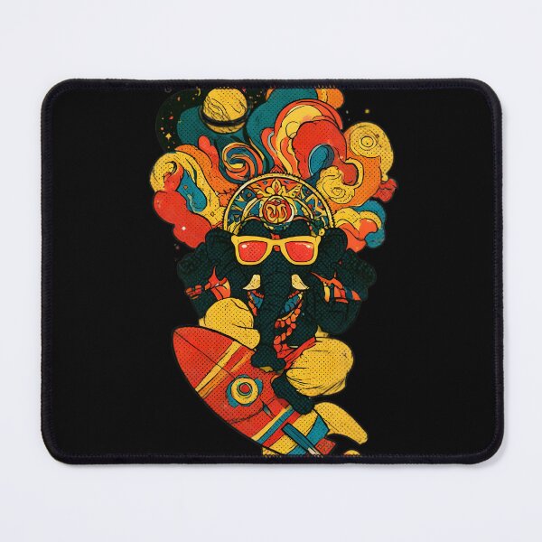 Item preview, Cool Elephant Blessing Pose Orange Rocket Orange Lens Psychedelic Pop Art designed and sold by PANNARUK THAILAND.