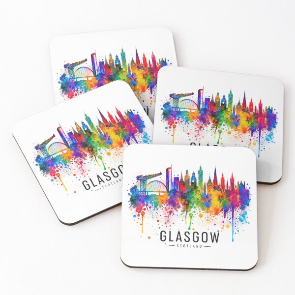 Item preview, Glasgow Skyline – Colourful Scottish City Watercolour Art designed and sold by Thistleinkart.