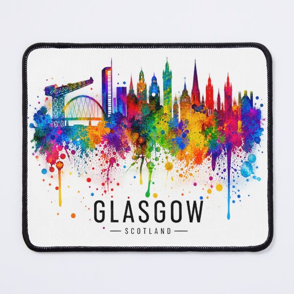 Item preview, Glasgow Skyline – Colourful Scottish City Watercolour Art designed and sold by Thistleinkart.
