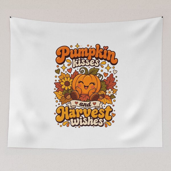 Item preview, Pumpkin kisses and Harvest wishes   designed and sold by LuveraxArt.