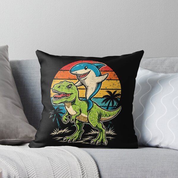 Item preview, Retro Vintage Shark Riding T Rex Adventure  designed and sold by Moizento.