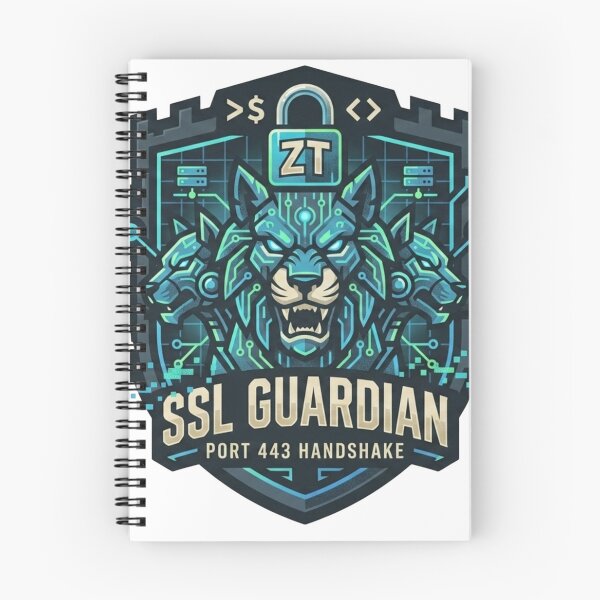Item preview, SSL Guardian Port 443 Handshake Cerberus Cybersecurity Badge designed and sold by TechNexusPrints.