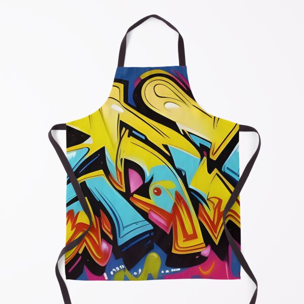 Item preview, Canary Yellow & Cyan Wildstyle - Flame Accented Street Mural | 095 designed and sold by City Graffix Design Co..