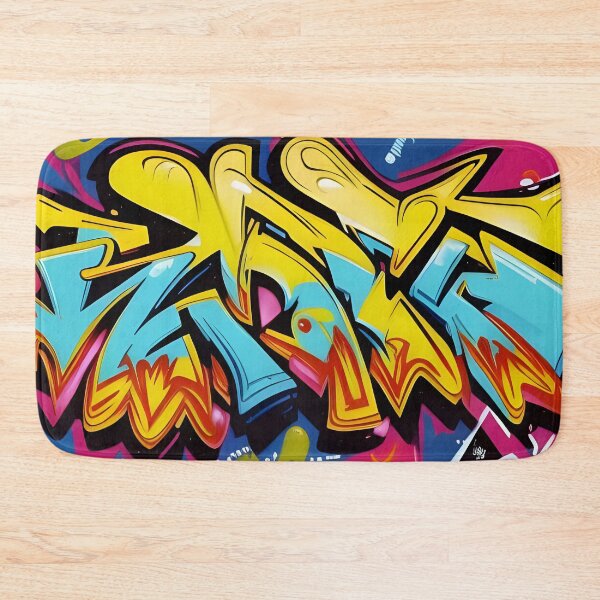 Item preview, Canary Yellow & Cyan Wildstyle - Flame Accented Street Mural | 095 designed and sold by City Graffix Design Co..