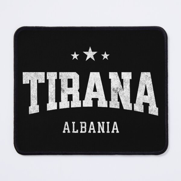 Item preview, Tirana Albania Vintage Varsity Distressed Retro College Travel Design designed and sold by NiceTeeClub.