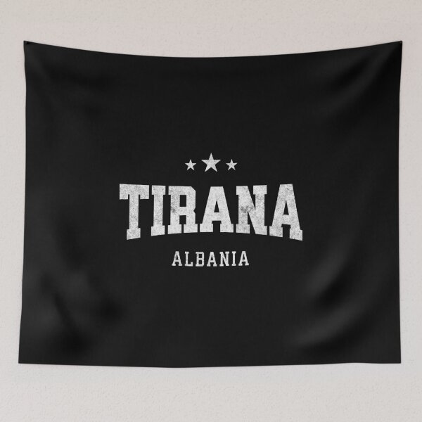 Item preview, Tirana Albania Vintage Varsity Distressed Retro College Travel Design designed and sold by NiceTeeClub.