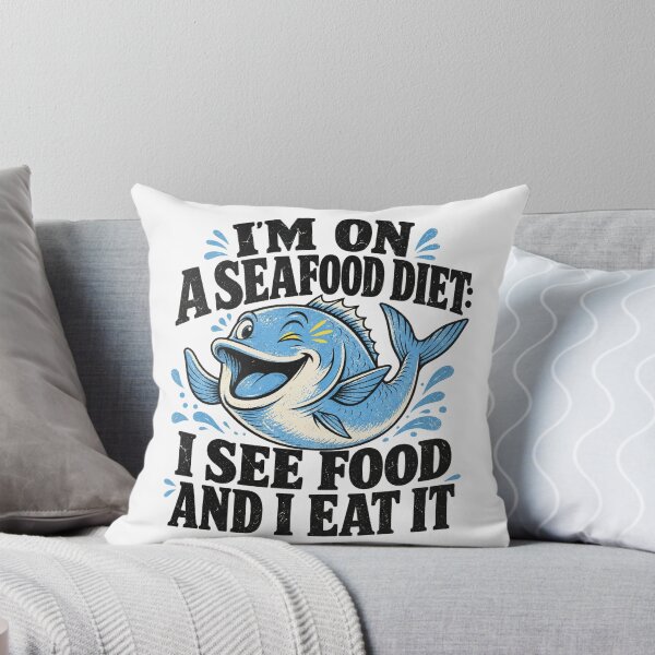 Item preview, I'm On A Seafood Diet I See Food And I Eat It - Funny Pun Design designed and sold by Uglyandcute.