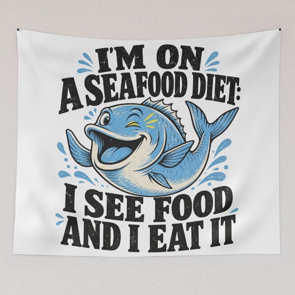 Item preview, I'm On A Seafood Diet I See Food And I Eat It - Funny Pun Design designed and sold by Uglyandcute.