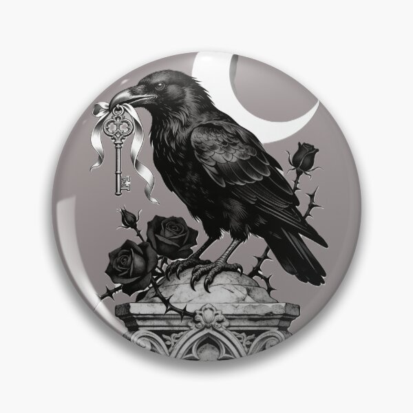 Item preview, Gothic Raven and Vintage Key Neo-Traditional Tattoo Style designed and sold by GodsMonsterss.