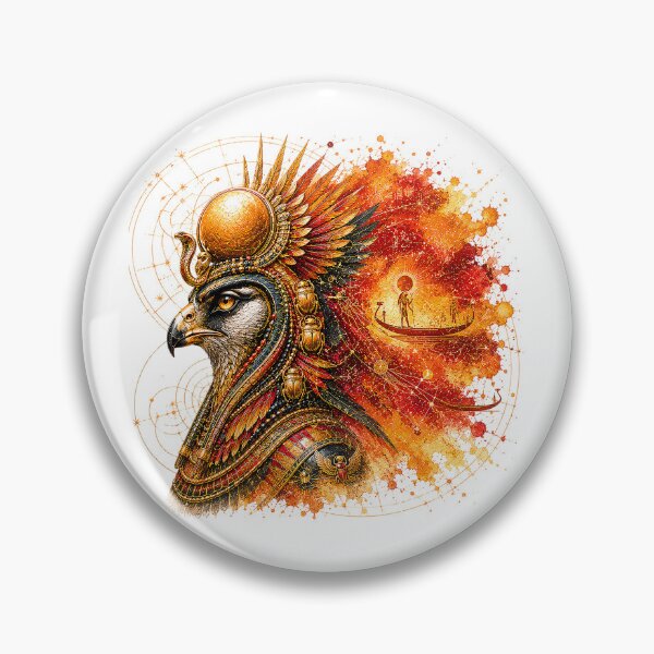 Item preview, Ancient Egyptian God Horus Ra Sun Solar Boat Watercolor Gold Graphic Tee Design designed and sold by Nubian Style.