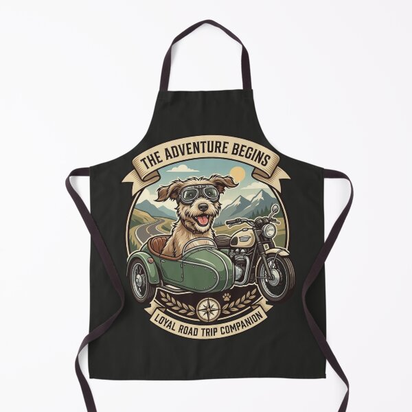 Item preview, Motorcycle Sidecar Dog Vintage Emblem - The Adventure Begins Sticker designed and sold by EfectoCreativo.