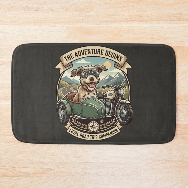 Item preview, Motorcycle Sidecar Dog Vintage Emblem - The Adventure Begins Sticker designed and sold by EfectoCreativo.