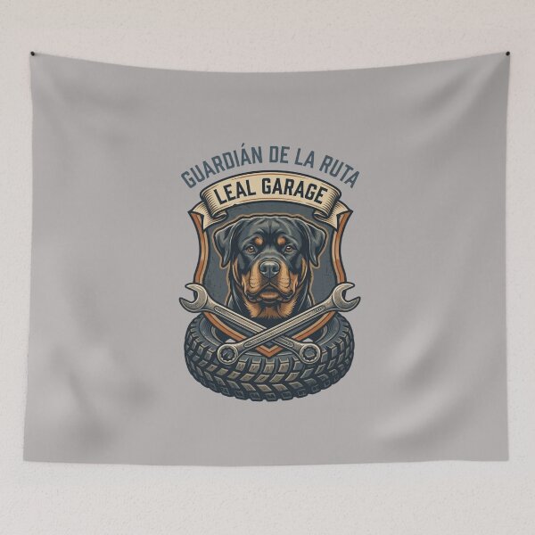 Item preview, Rottweiler Mechanic Garage Emblem - Guardian of the Route Dog Sticker designed and sold by EfectoCreativo.