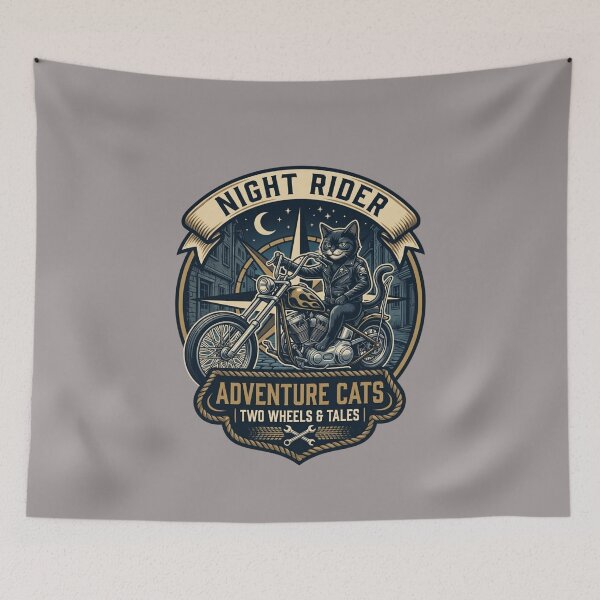 Item preview, Black Cat Biker Motorcycle Vintage Emblem - Night Rider Adventure Cat Sticker designed and sold by EfectoCreativo.