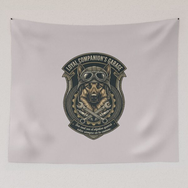 Item preview, German Shepherd Mechanic Garage Emblem - Loyal Companion Dog Sticker designed and sold by EfectoCreativo.