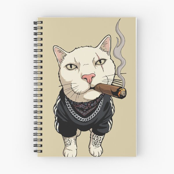 Item preview, Gangster Cat in Tracksuit and Tattoos designed and sold by BrownHorse90s.