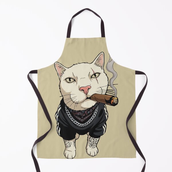 Item preview, Gangster Cat in Tracksuit and Tattoos designed and sold by BrownHorse90s.