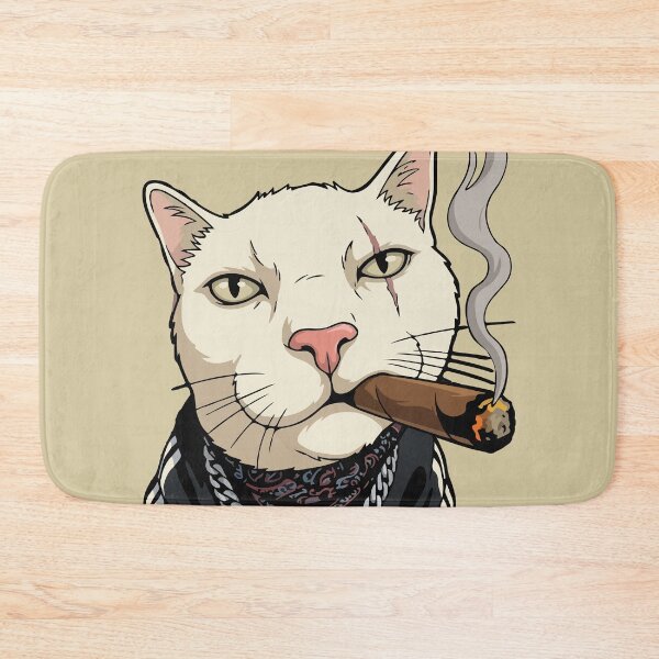 Item preview, Gangster Cat in Tracksuit and Tattoos designed and sold by BrownHorse90s.