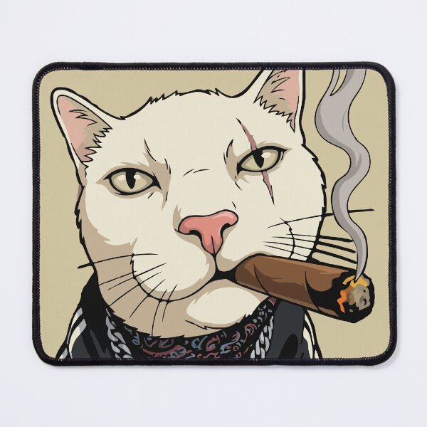 Item preview, Gangster Cat in Tracksuit and Tattoos designed and sold by BrownHorse90s.