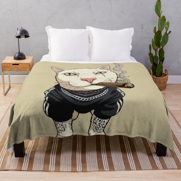 Item preview, Gangster Cat in Tracksuit and Tattoos designed and sold by BrownHorse90s.