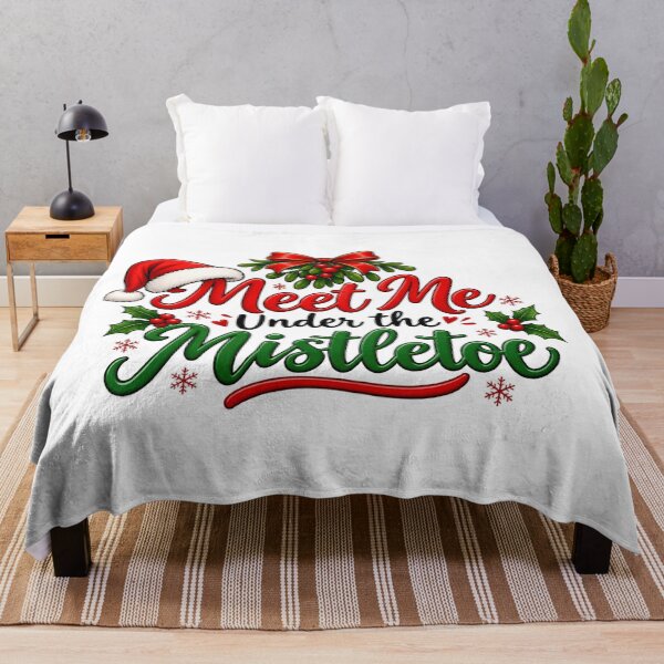 Item preview, Meet Me Under the Mistletoe Christmas Holiday Cute Romantic Design designed and sold by Fine Art California.