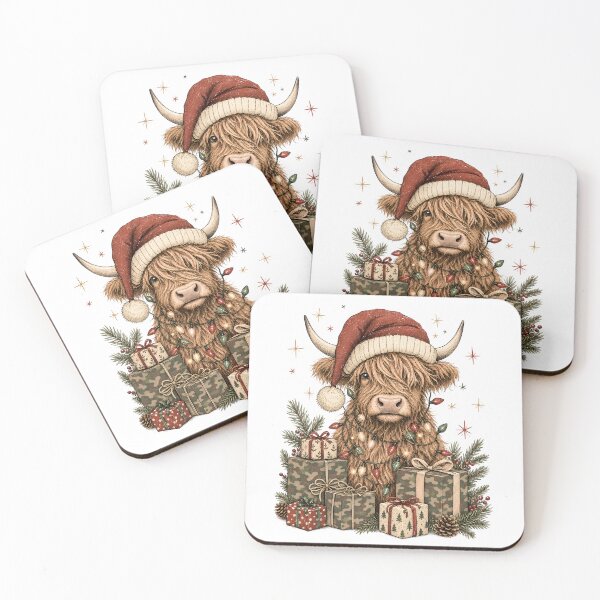 Item preview, Cow Merry Christmas Highland Cow Lights designed and sold by DYAFLK.