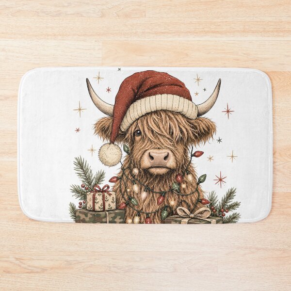 Item preview, Cow Merry Christmas Highland Cow Lights designed and sold by DYAFLK.