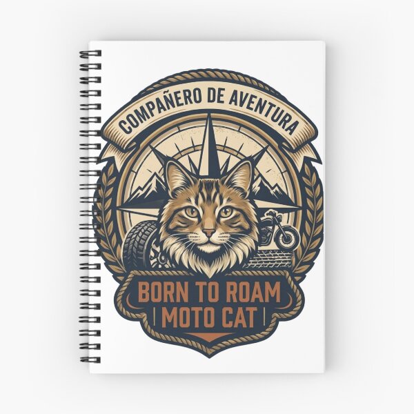 Item preview, Adventure Biker Cat Emblem - Motorcycle Companion Cat Sticker designed and sold by EfectoCreativo.