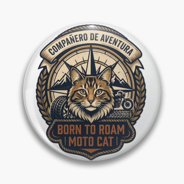 Item preview, Adventure Biker Cat Emblem - Motorcycle Companion Cat Sticker designed and sold by EfectoCreativo.
