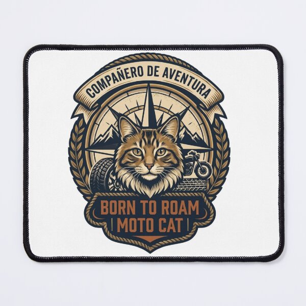Item preview, Adventure Biker Cat Emblem - Motorcycle Companion Cat Sticker designed and sold by EfectoCreativo.