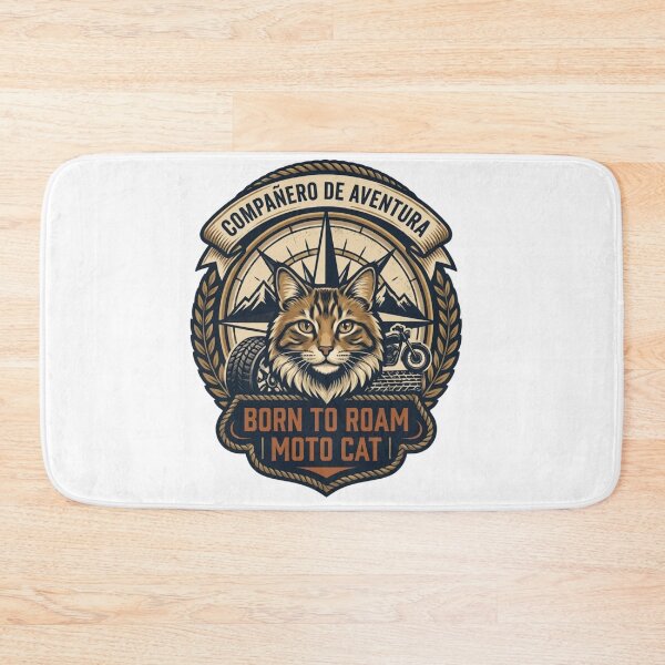 Item preview, Adventure Biker Cat Emblem - Motorcycle Companion Cat Sticker designed and sold by EfectoCreativo.