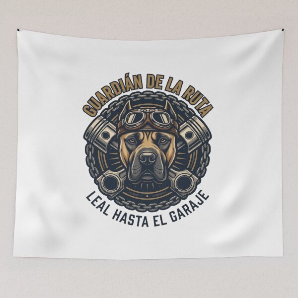 Item preview, Presa Canario Biker Mechanic Emblem - Guardian of the Route Dog Sticker designed and sold by EfectoCreativo.