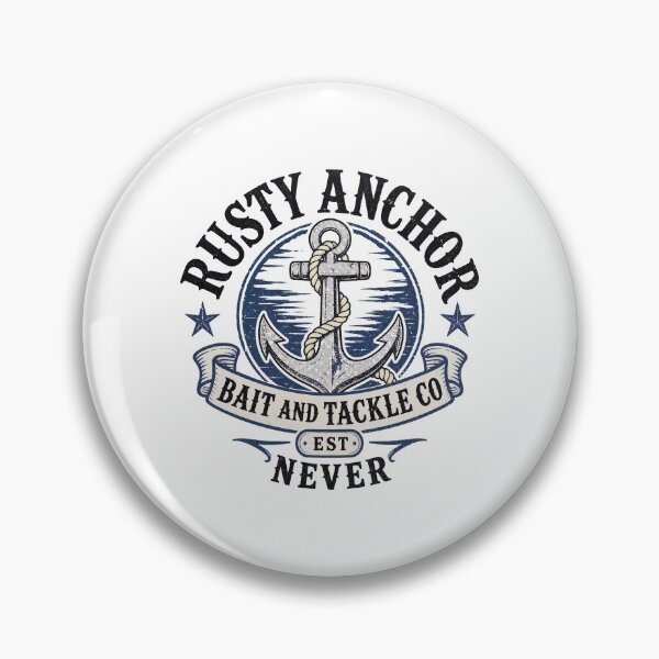 Item preview, Rusty Anchor Bait And Tackle Co - Vintage Fishing Badge Design designed and sold by Uglyandcute.