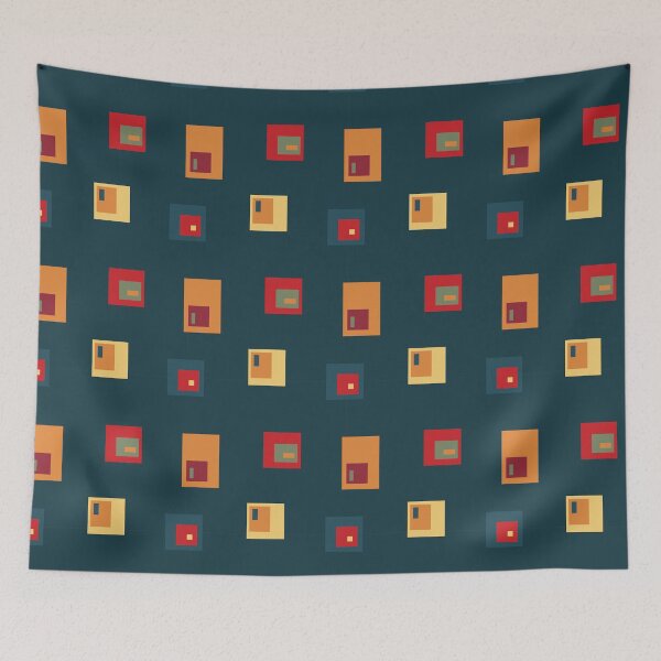 Item preview, Retro Bauhaus Quadrants Blue designed and sold by Qousqoza7.
