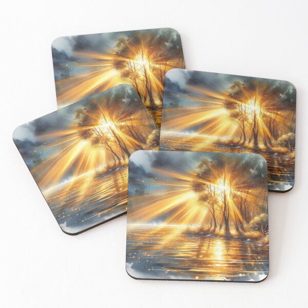 Item preview, Golden reflections on the water in autumn: Magical moments by the water designed and sold by FotoworldEdel.