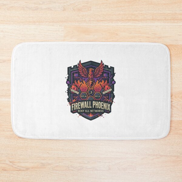 Item preview, Firewall Phoenix Deny All Networks Cyber Defense Badge designed and sold by TechNexusPrints.