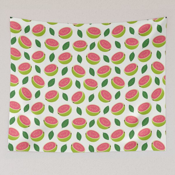 Item preview, Guava Fruit Green Leaf Seamless Pattern designed and sold by teeperfect.