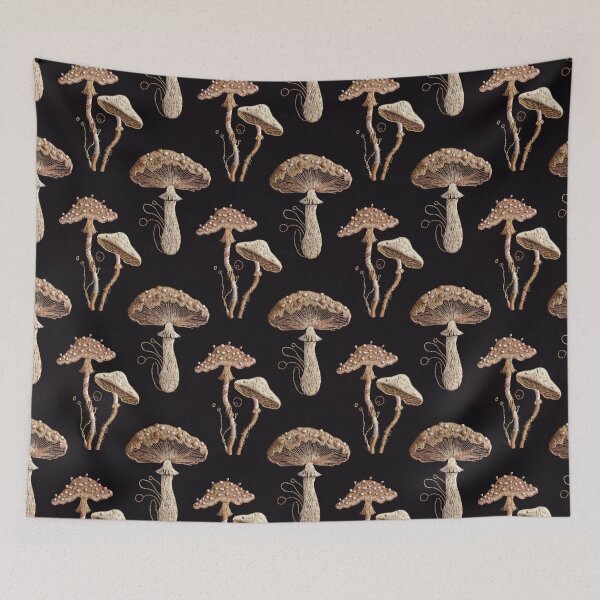 Item preview, Vintage Botanical Mushroom Pattern designed and sold by PeacefulArtUkr.