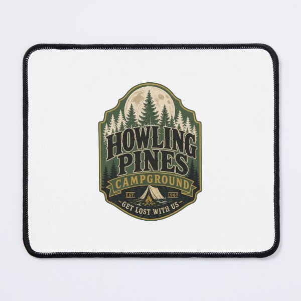 Item preview, Howling Pines Campground Get Lost With Us - Vintage Camping Badge designed and sold by Uglyandcute.
