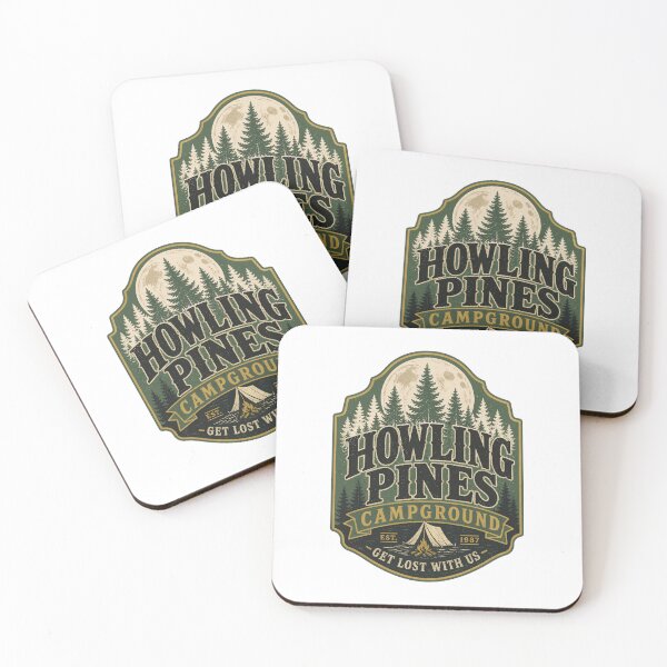 Item preview, Howling Pines Campground Get Lost With Us - Vintage Camping Badge designed and sold by Uglyandcute.