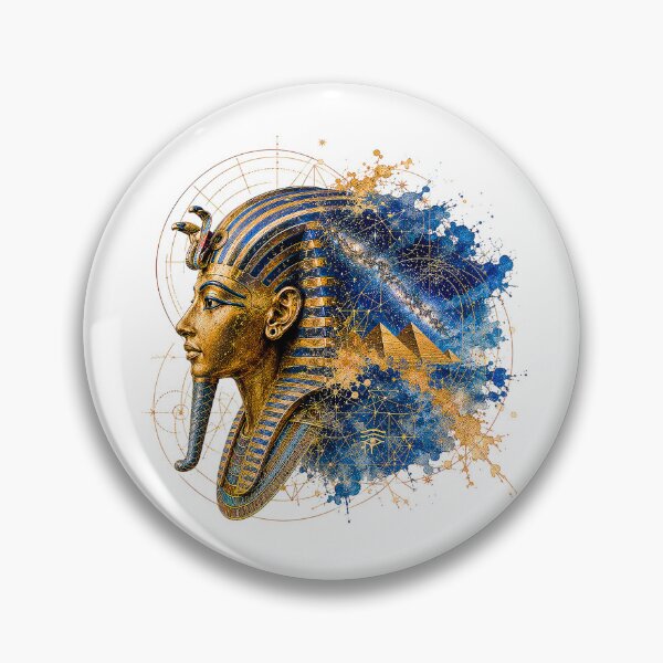 Item preview, Ancient Egyptian Pharaoh King Tut Galaxy Watercolor Sacred Geometry Graphic Tee Design designed and sold by Nubian Style.