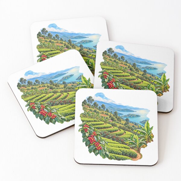 Item preview, Western Rwanda Terraced Crops Digital Watercolour designed and sold by FurusatoGallery.
