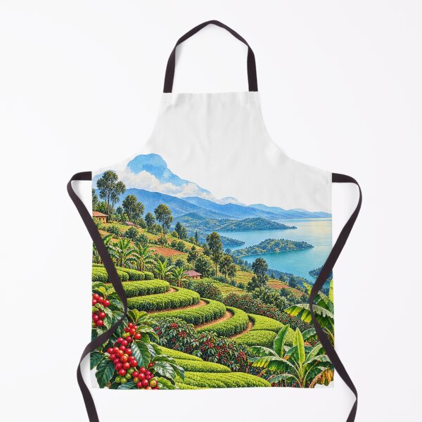 Item preview, Western Rwanda Terraced Crops Digital Watercolour designed and sold by FurusatoGallery.