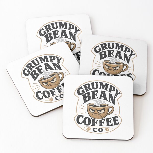Item preview, Grumpy Bean Coffee Co - Funny Coffee Mascot Design designed and sold by Uglyandcute.