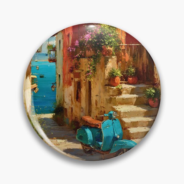 Item preview, Mediterranean Vintage Scooter Village designed and sold by CheersTOGETHER.