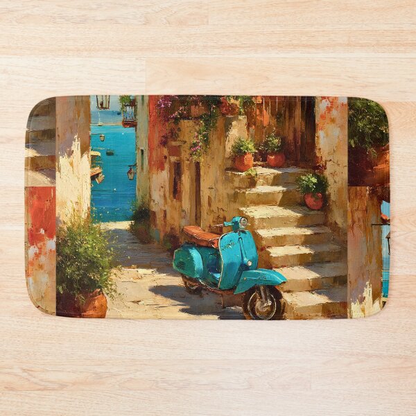 Item preview, Mediterranean Vintage Scooter Village designed and sold by CheersTOGETHER.