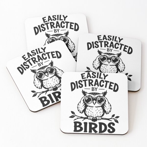 Item preview, Easily Distracted By Birds Funny Birdwatching Owl Design designed and sold by Ink-and-Odd.
