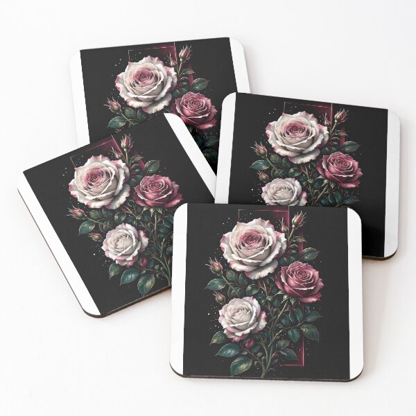 Item preview, Botanical Roses on black designed and sold by CyberGlow Designs.